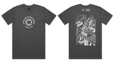 Grey t-shirt with art by Tessa Presta