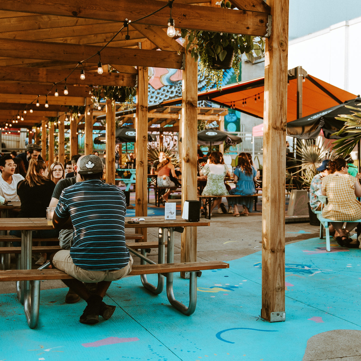 Guests at Collective Arts Hamilton enjoying the Beergarden