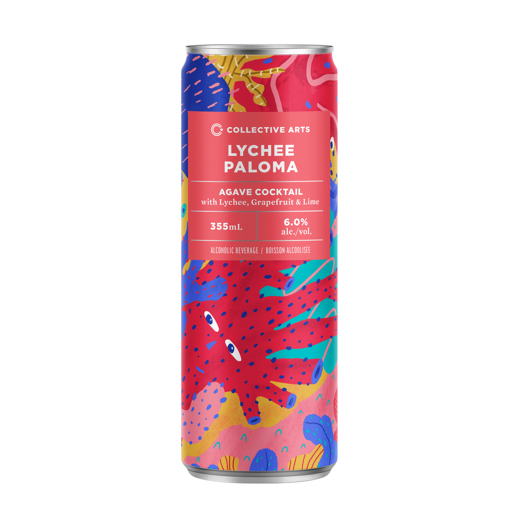 single can of Collective Art's Lychee Paloma Tropical Cocktail